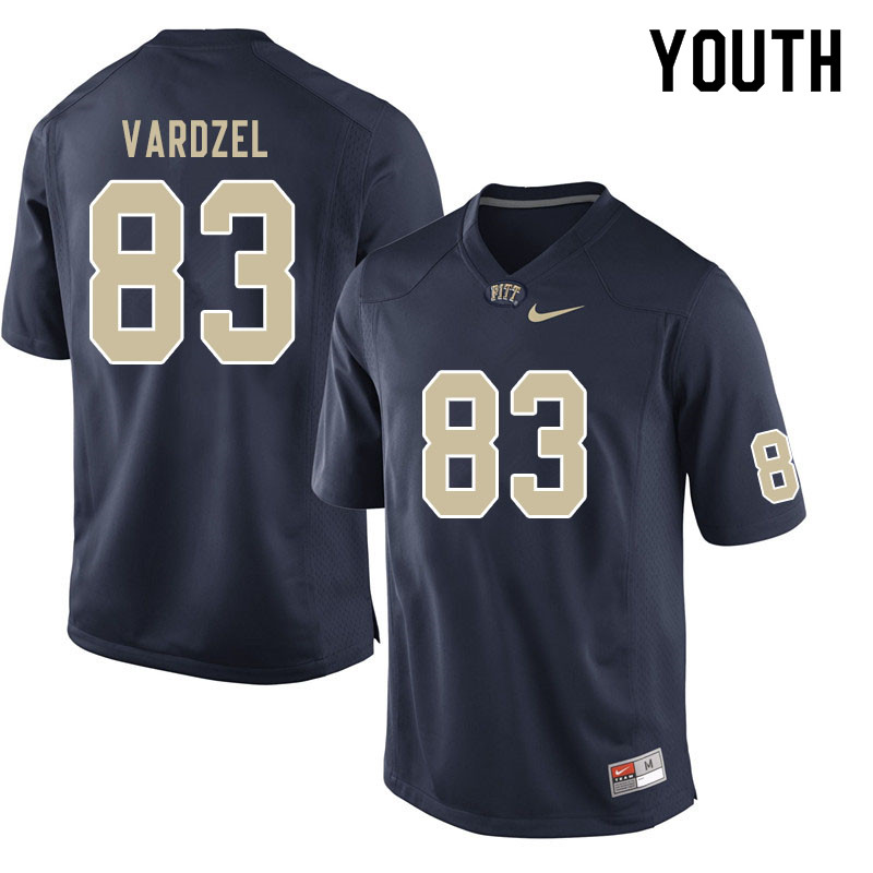 Youth #83 John Vardzel Pitt Panthers College Football Jerseys Sale-Navy